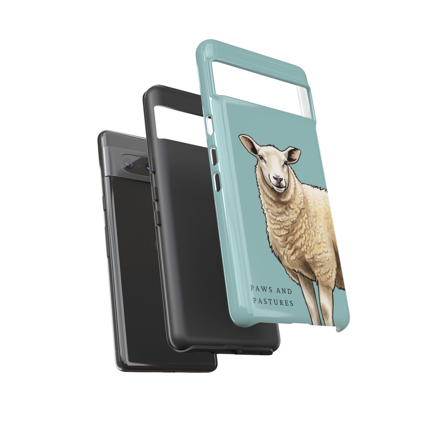 Teal Sheep Illustration Tough Phone Case