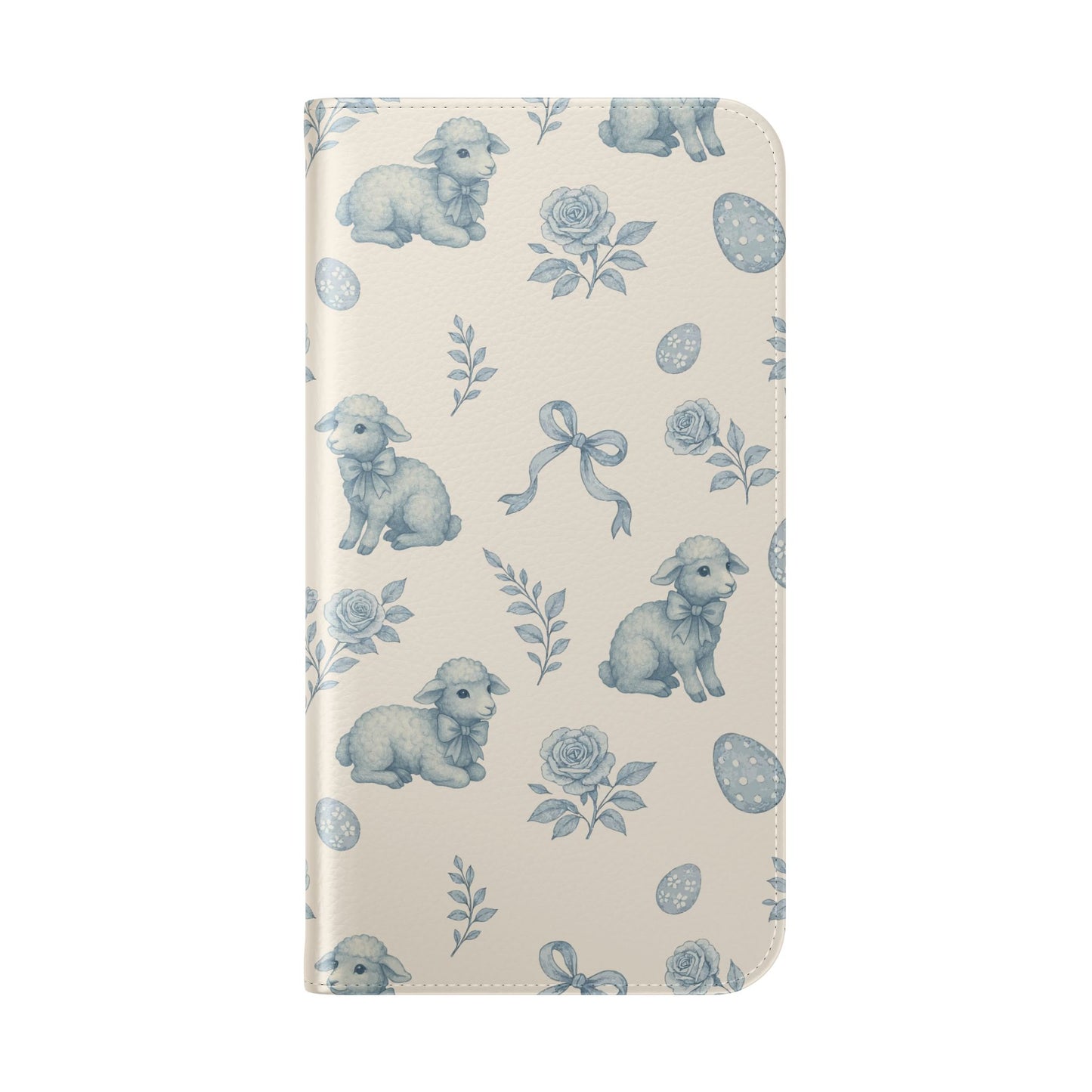 Flip Case — Pastel Blue Easter Lamb Pattern Phone Wallet