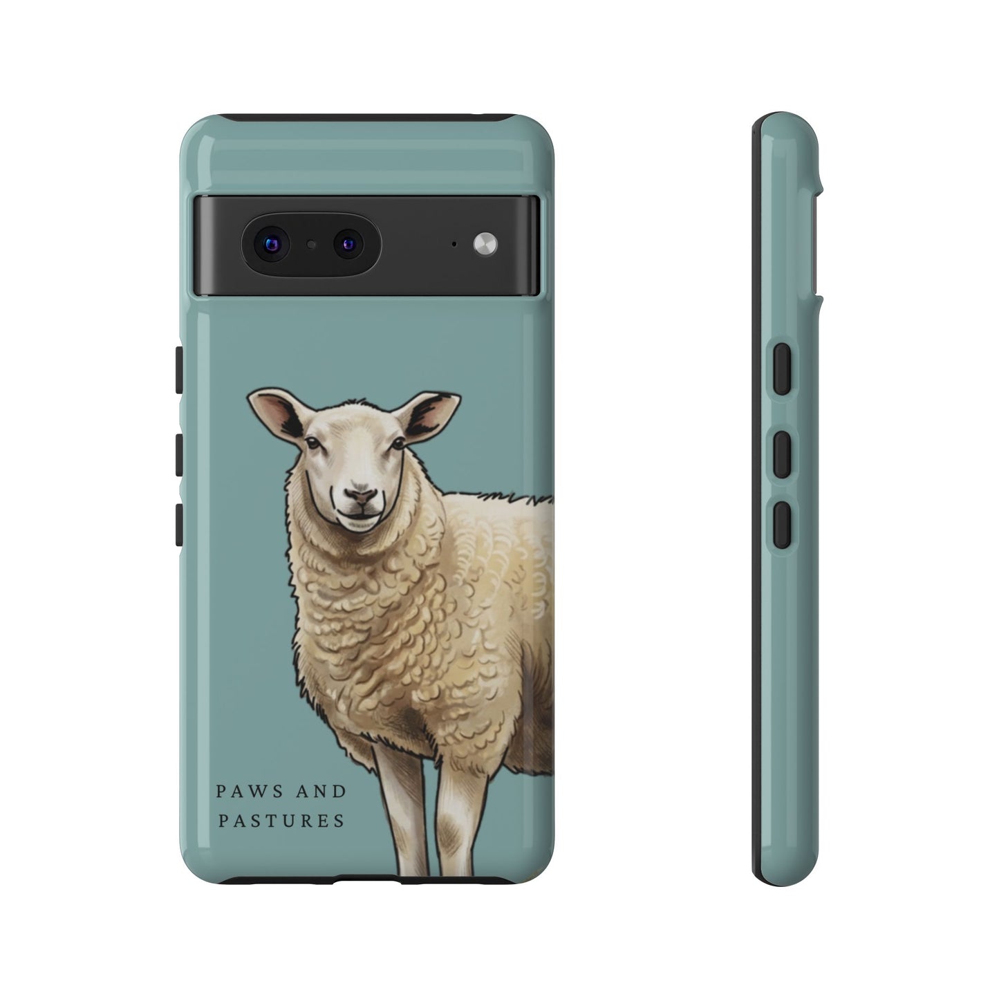 Teal Sheep Illustration Tough Phone Case