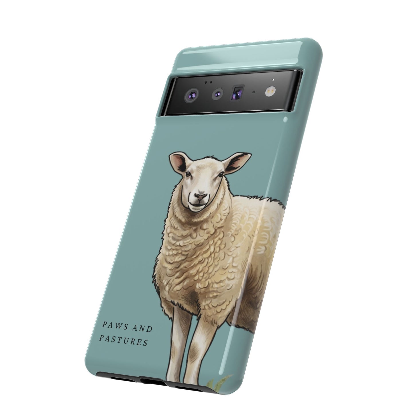 Teal Sheep Illustration Tough Phone Case