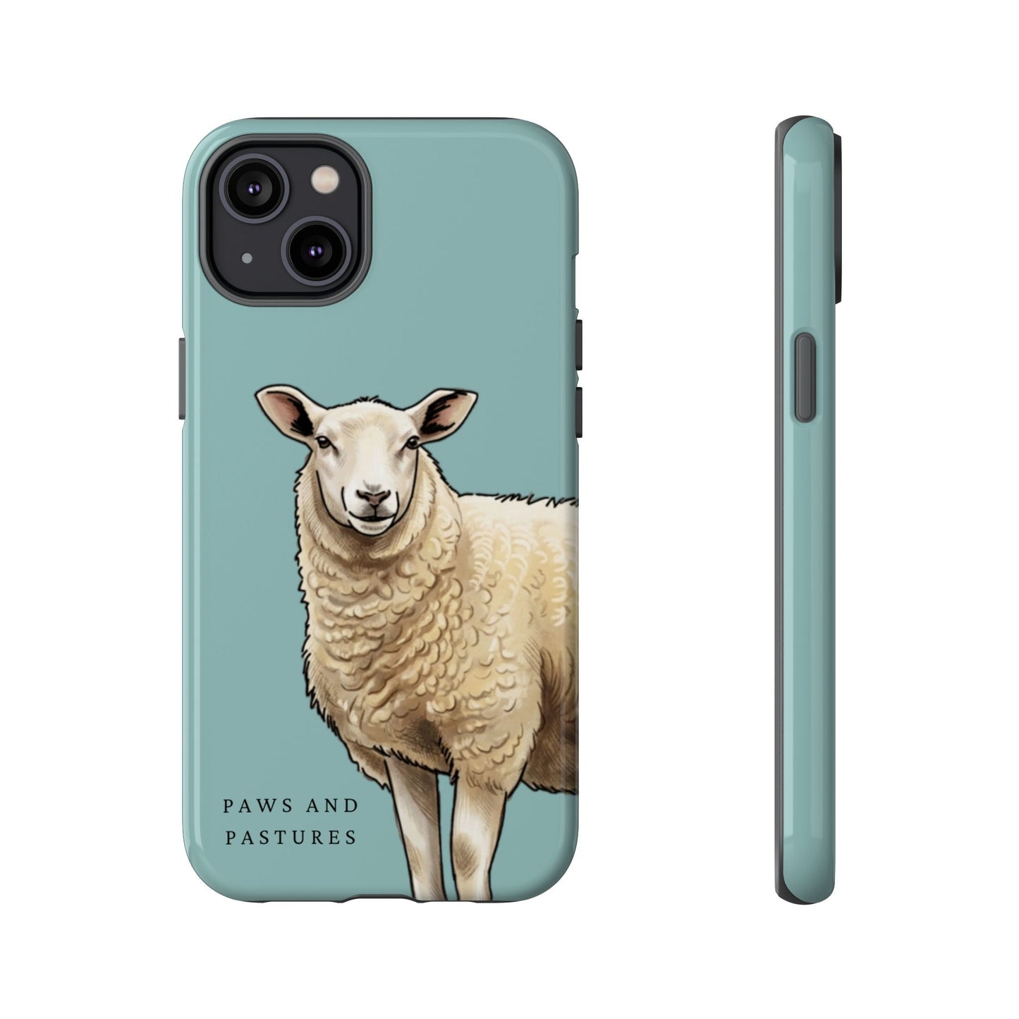 Teal Sheep Illustration Tough Phone Case