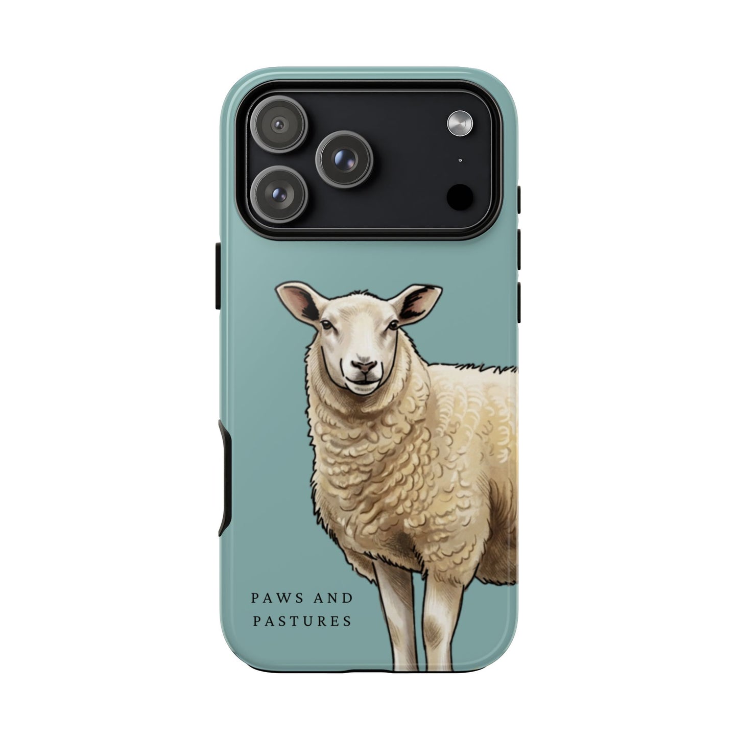 Teal Sheep Illustration Tough Phone Case