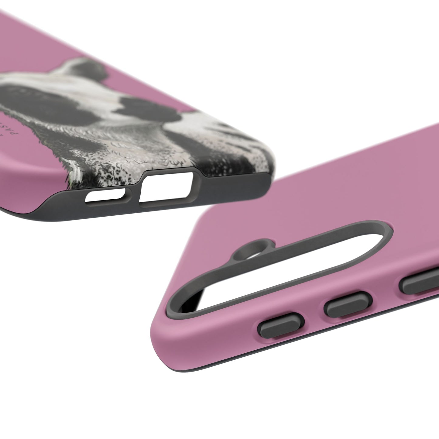 Pink Dutch Spotted Sheep Portrait Phone Case - Black & White Lamb Illustration Protective Cover