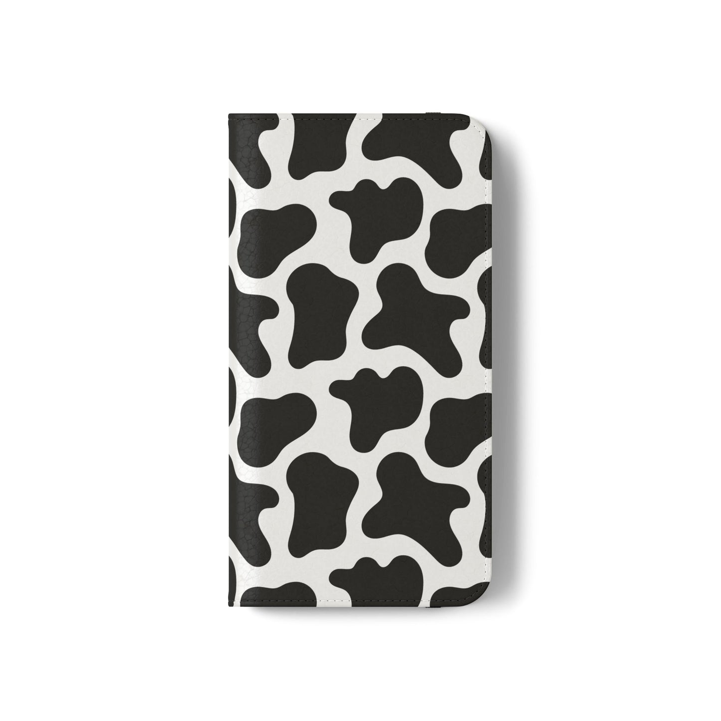 Cow Print Flip Phone Case — Black & White Wallet Flip Case