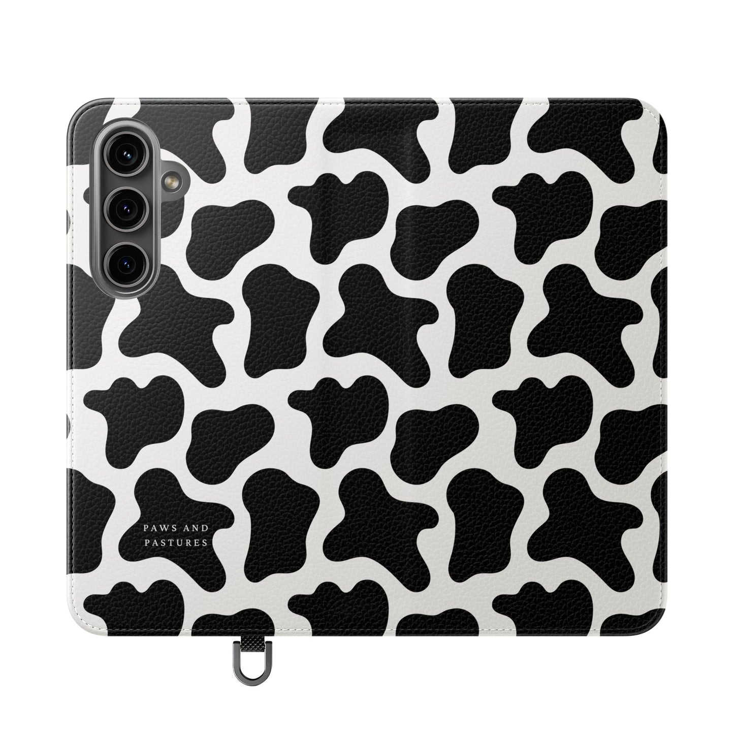 Cow Print Flip Phone Case — Black & White Wallet Flip Case