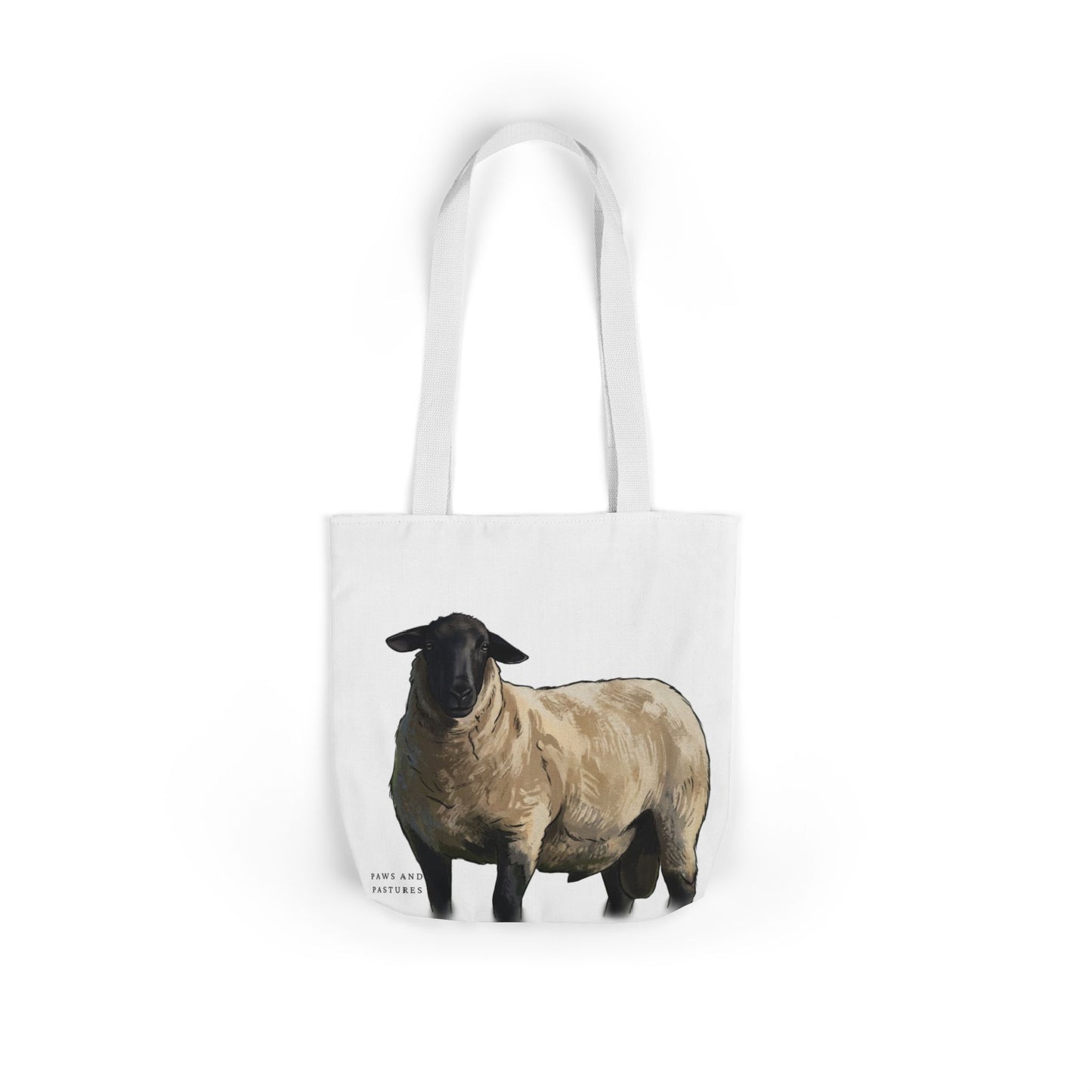 Suffolk Sheep Illustration Canvas Tote Bag – Country Farm Animal Market Tote