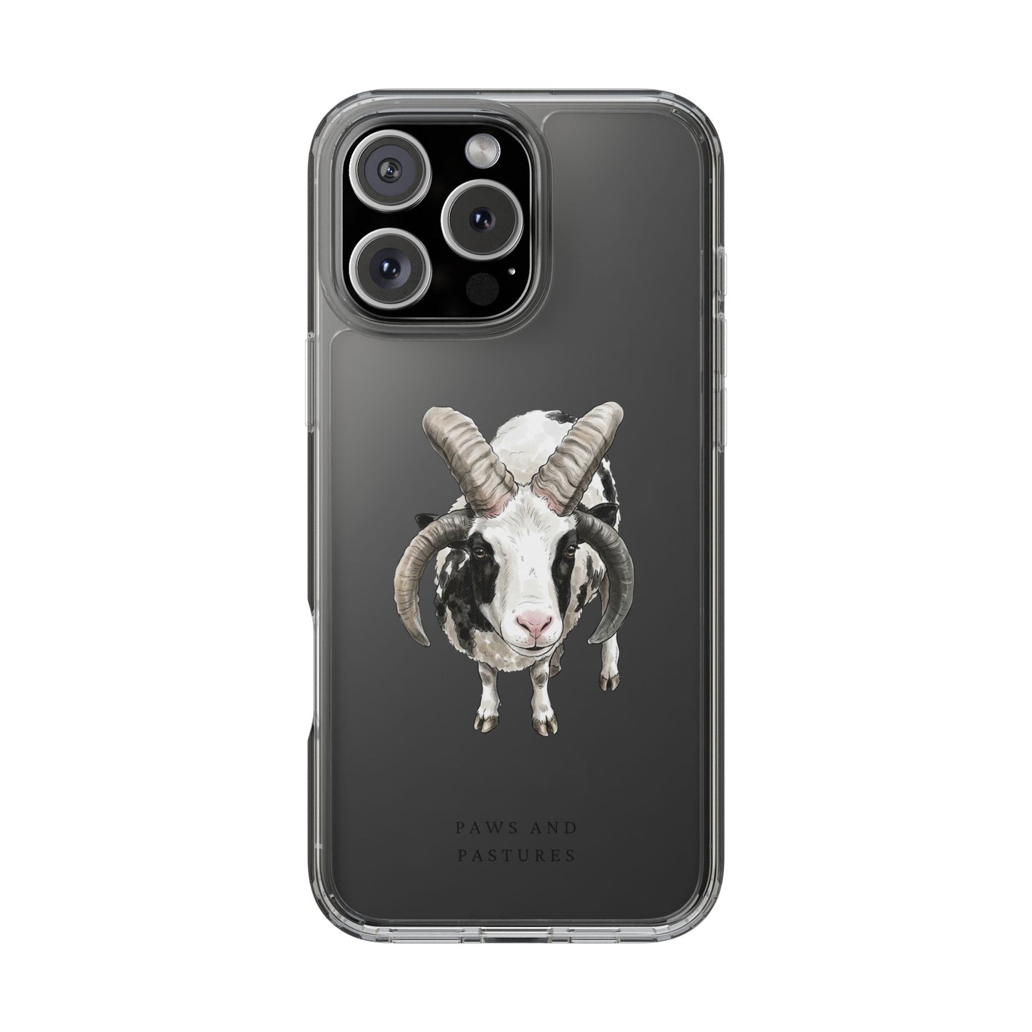 Jacob Sheep Clear Phone Case — Cute Goat Illustration Clear Case for Sheep Lovers