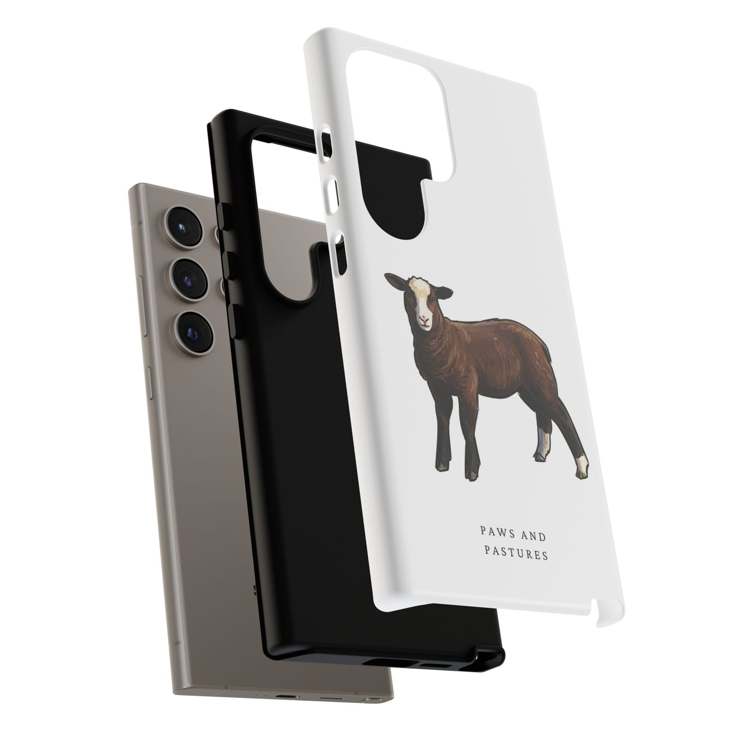 Zwartble Phone Case — Brown Sheep Illustration "Paws and Pastures"