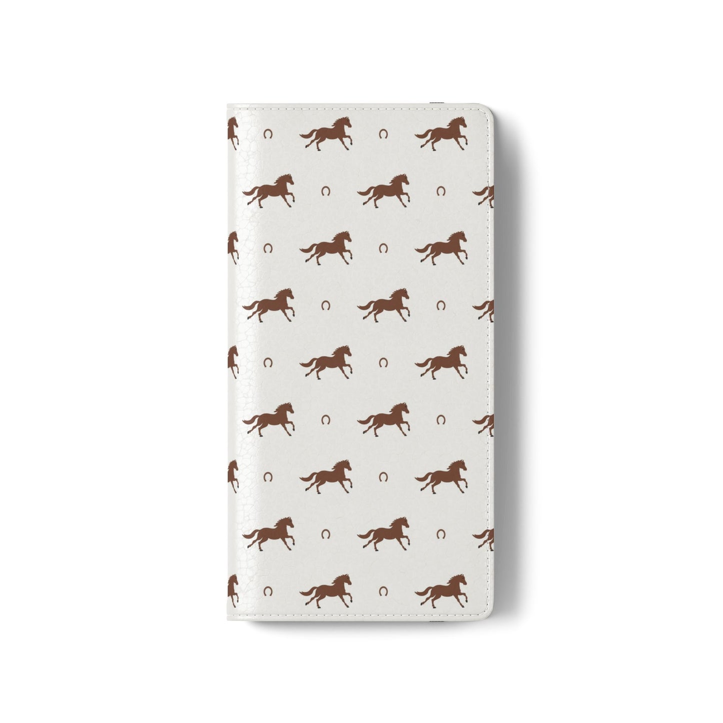 Horse Pattern Flip Case — Leather Wallet Phone Cover with Galloping Horses
