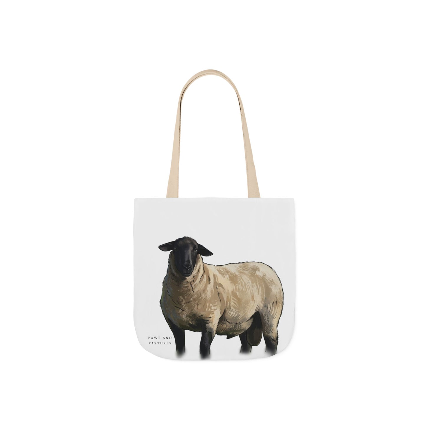 Suffolk Sheep Illustration Canvas Tote Bag – Country Farm Animal Market Tote