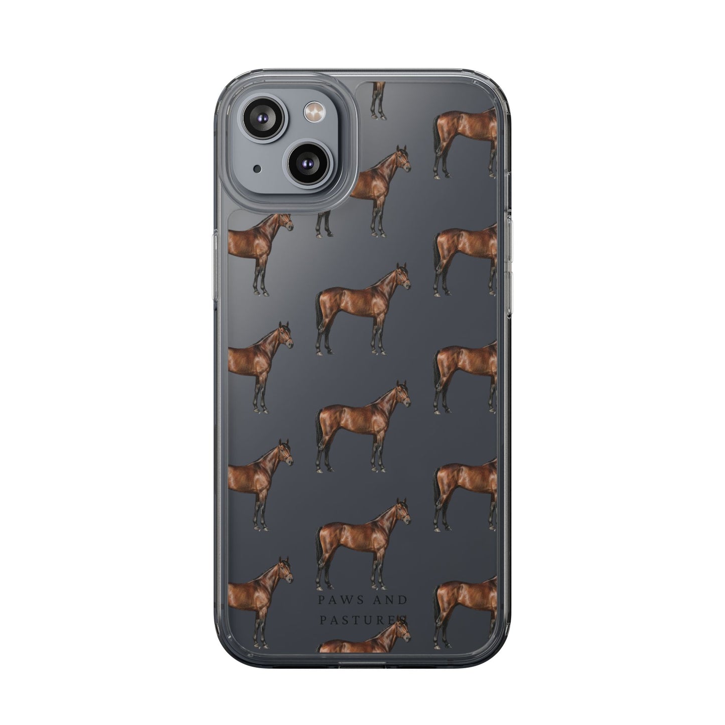 Horse Pattern Clear iPhone Case