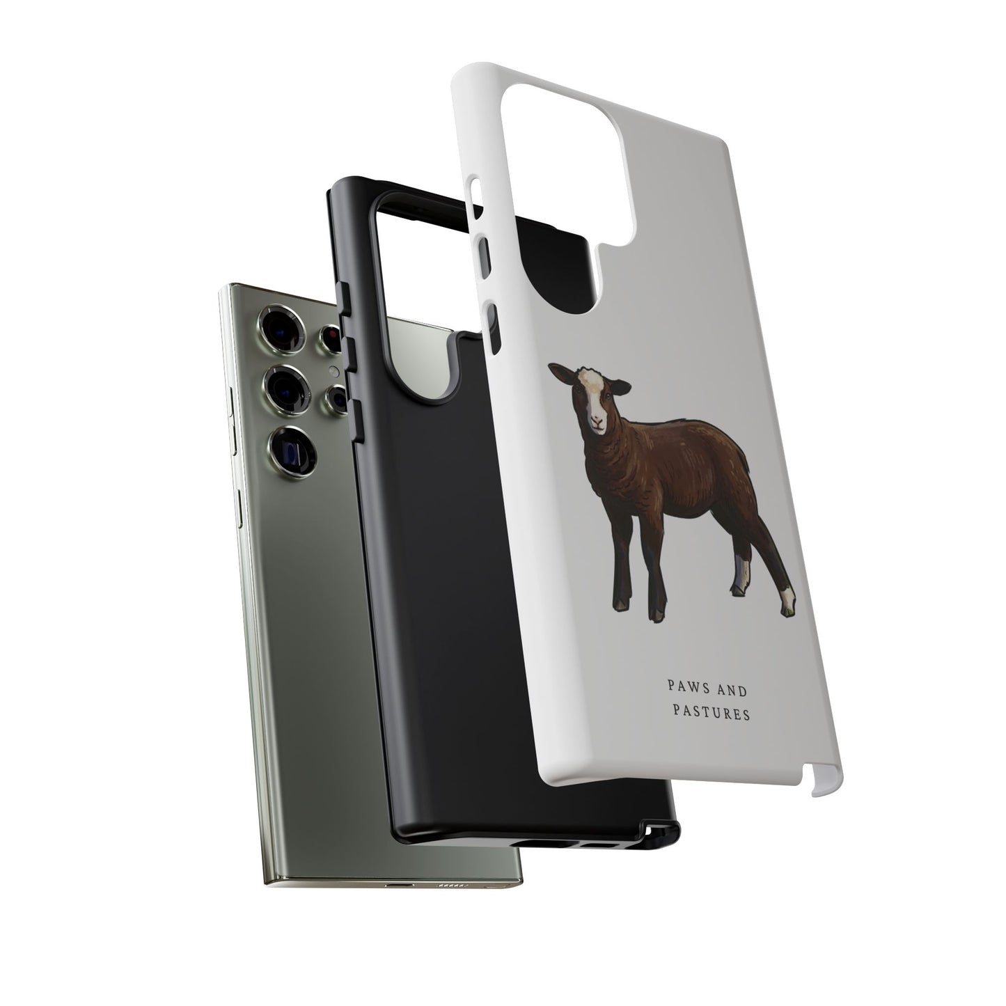 Zwartble Phone Case — Brown Sheep Illustration "Paws and Pastures"