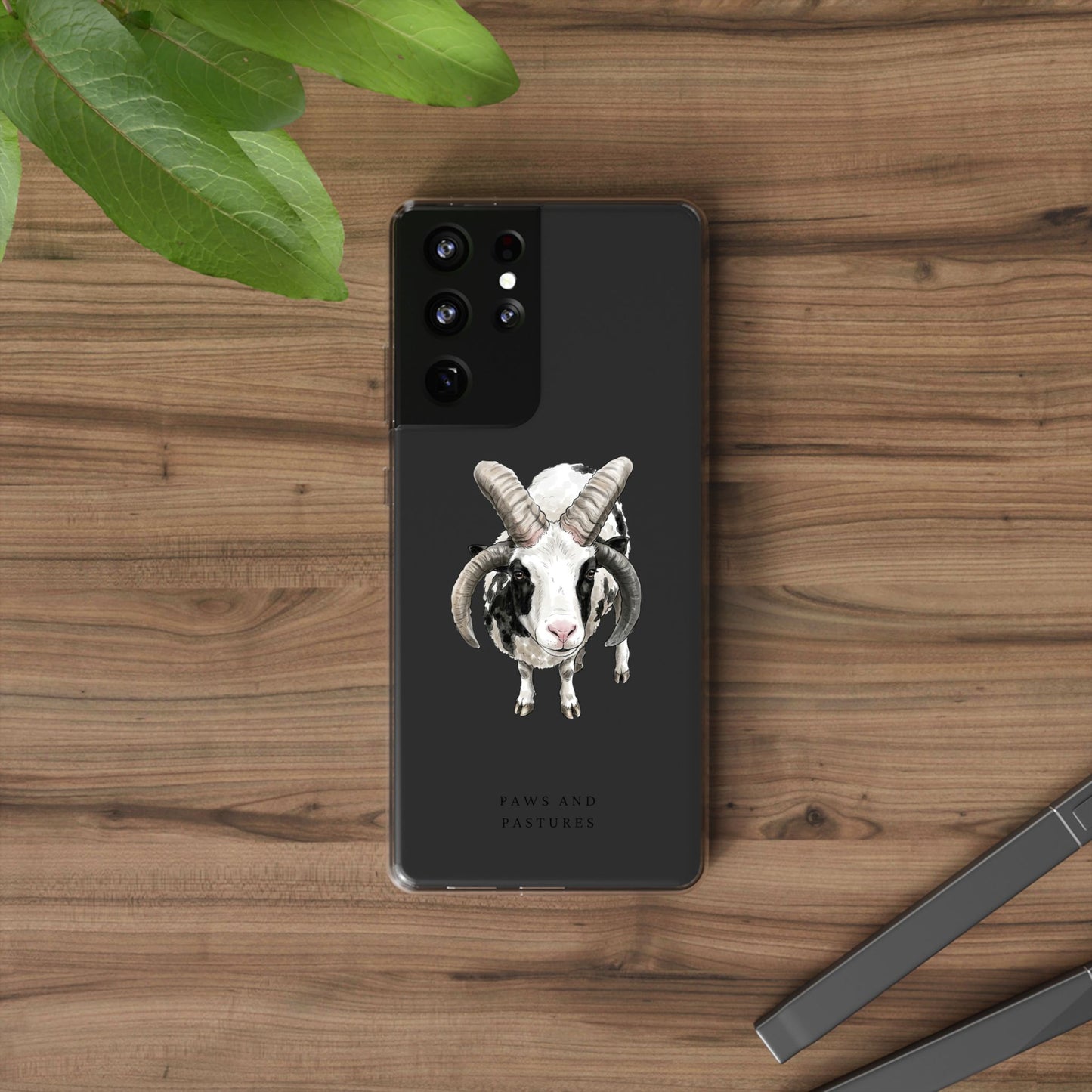 Jacob Sheep Clear Phone Case — Cute Goat Illustration Clear Case for Sheep Lovers