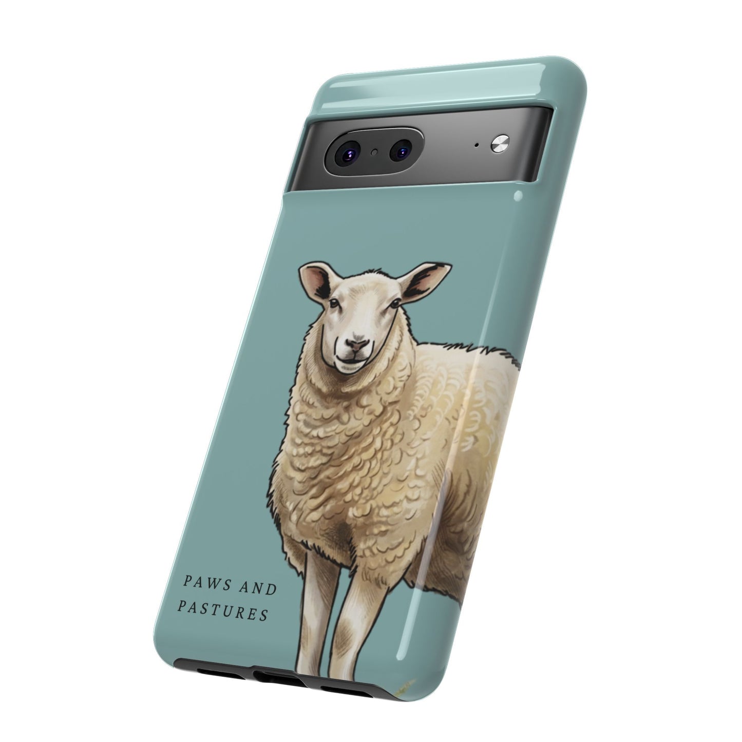 Teal Sheep Illustration Tough Phone Case