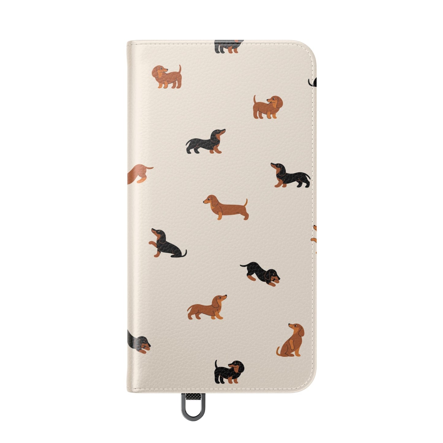 Dachshund Pattern Flip Phone Case — Wallet Folio with Card Slots
