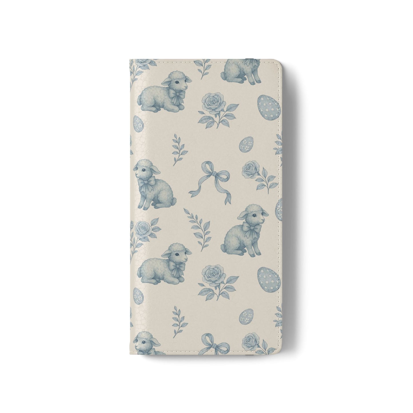 Flip Case — Pastel Blue Easter Lamb Pattern Phone Wallet