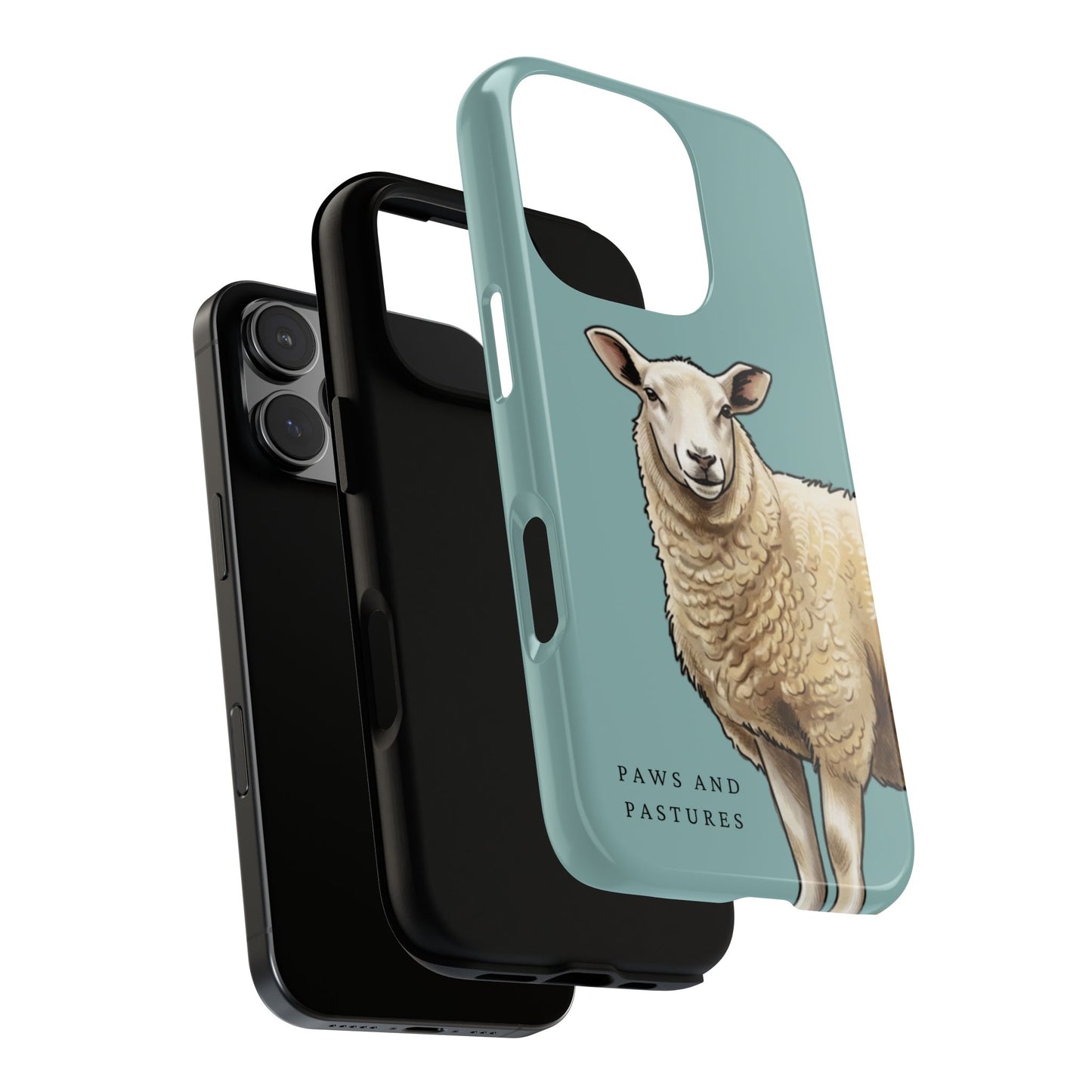 Teal Sheep Illustration Tough Phone Case