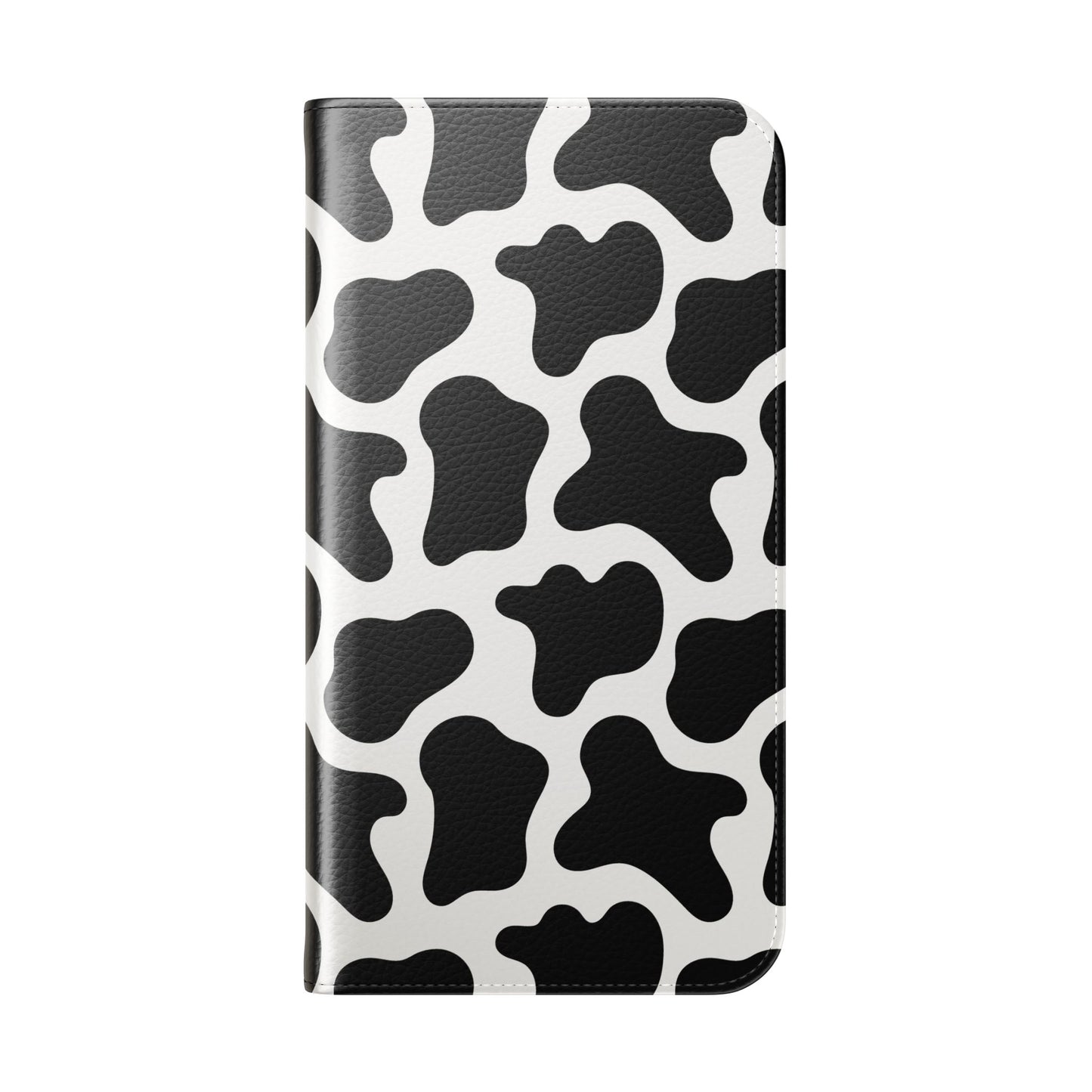 Cow Print Flip Phone Case — Black & White Wallet Flip Case
