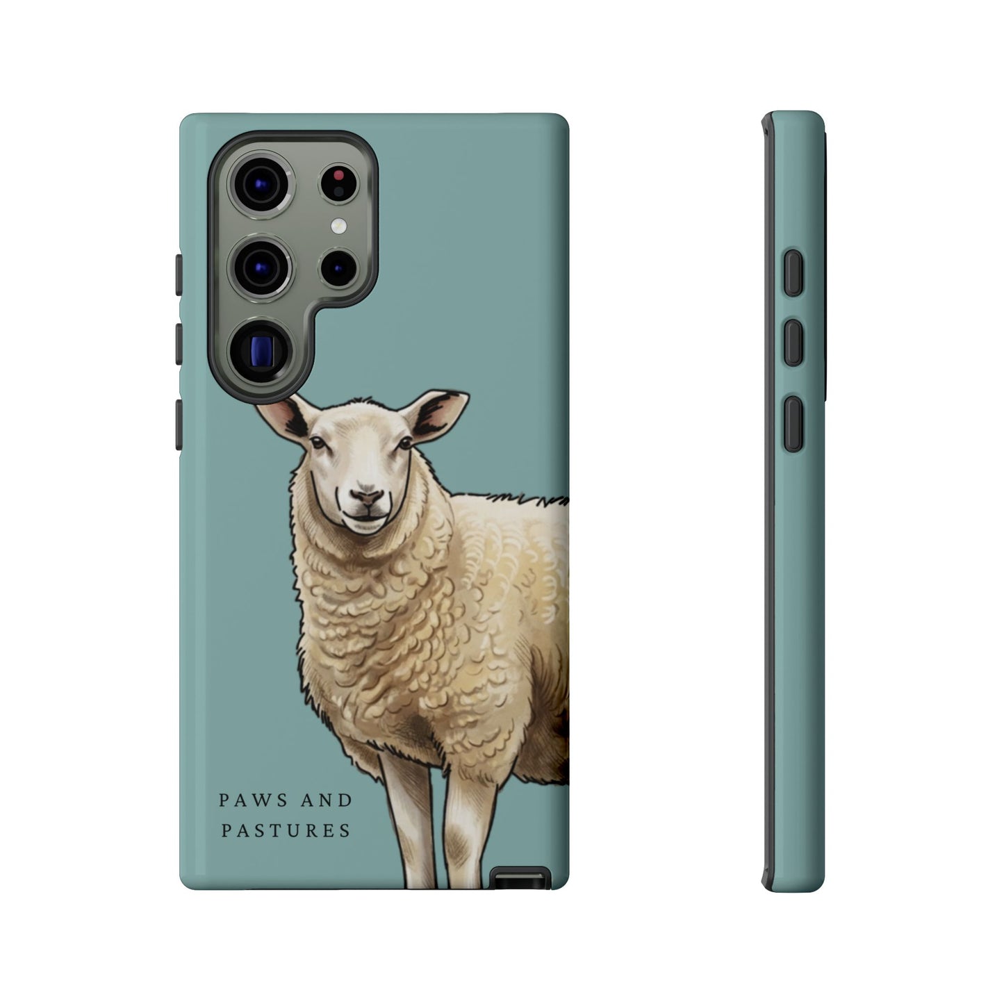 Teal Sheep Illustration Tough Phone Case