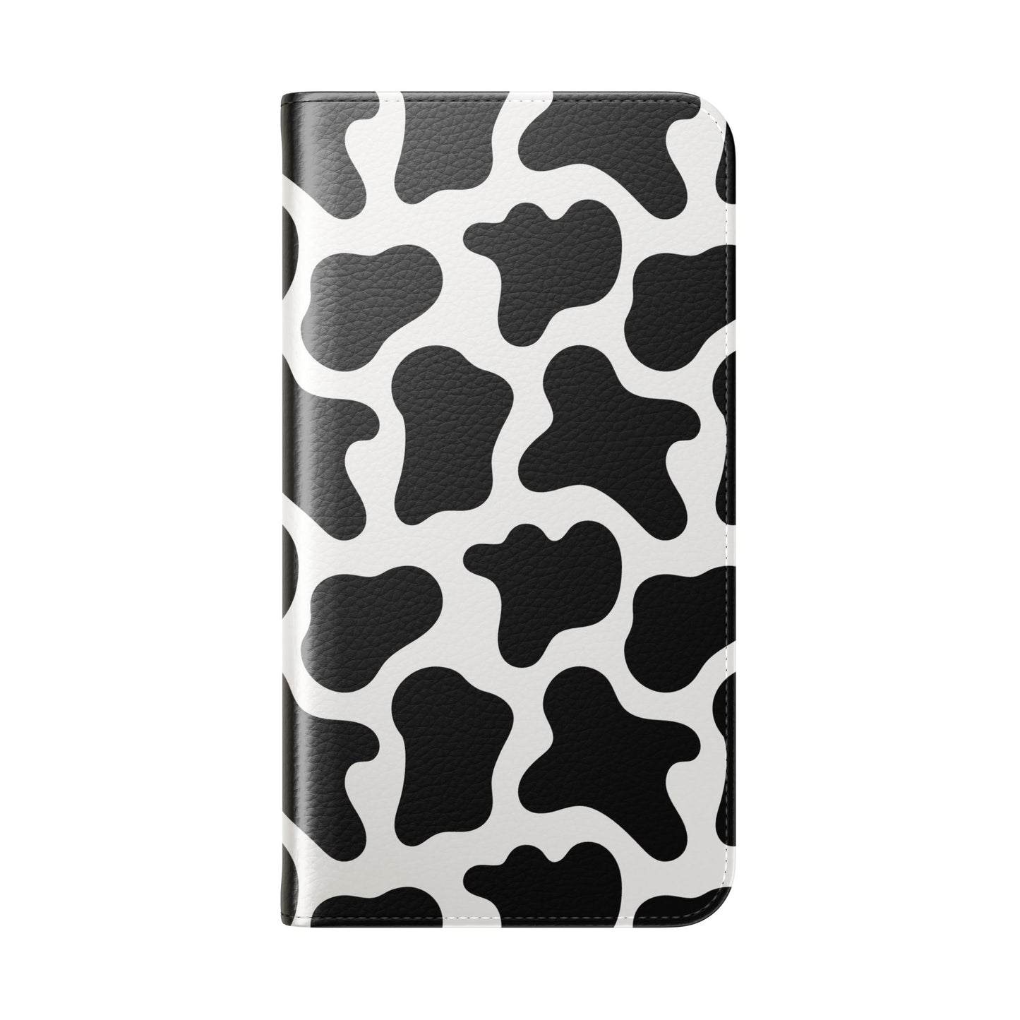 Cow Print Flip Phone Case — Black & White Wallet Flip Case