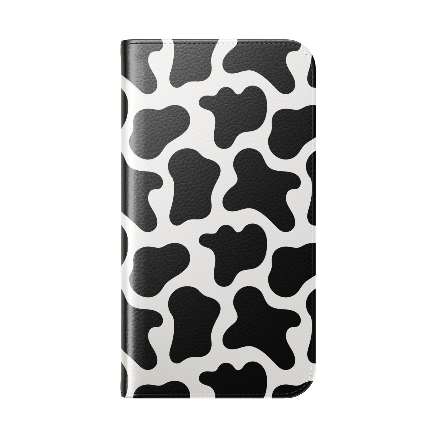 Cow Print Flip Phone Case — Black & White Wallet Flip Case