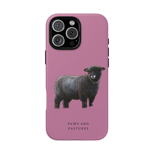 Coloured Ryeland Sheep Phone Case - 'Paws and Pastures' Protective Tough Phone Cover
