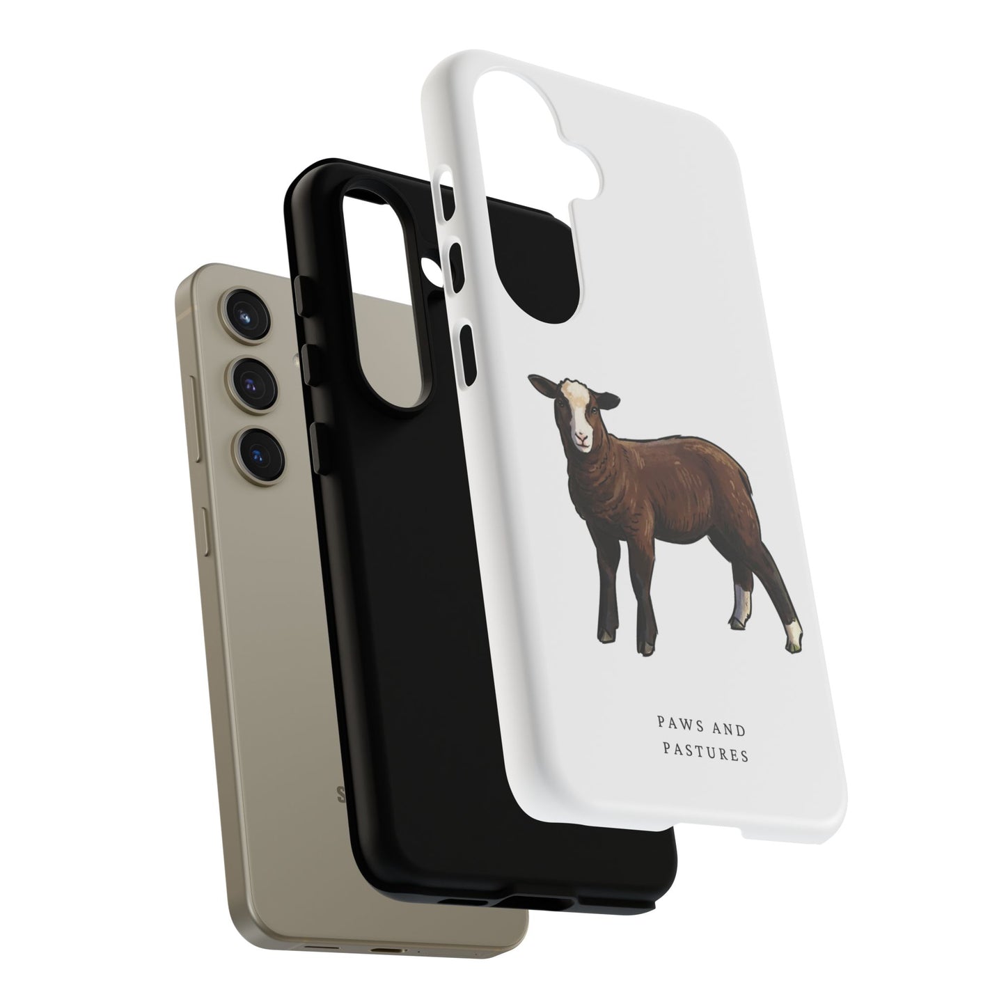 Zwartble Phone Case — Brown Sheep Illustration "Paws and Pastures"
