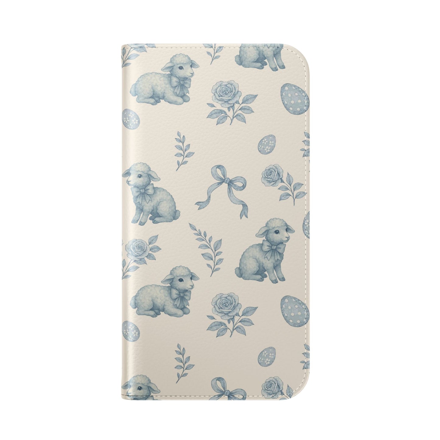 Flip Case — Pastel Blue Easter Lamb Pattern Phone Wallet