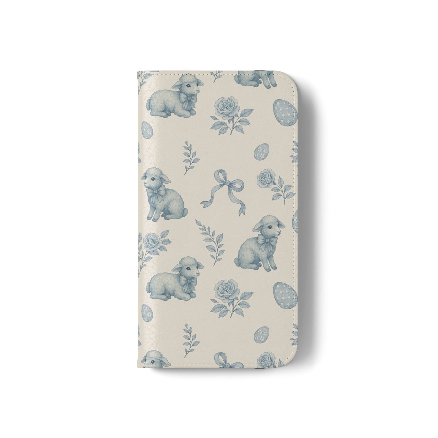 Flip Case — Pastel Blue Easter Lamb Pattern Phone Wallet