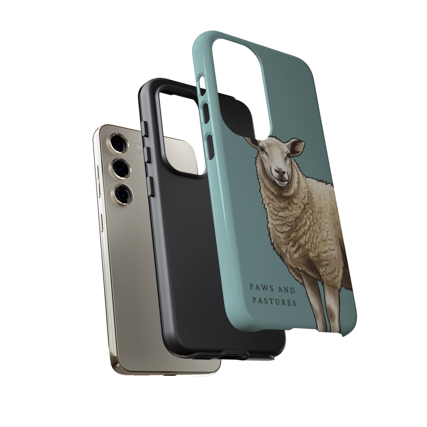 Teal Sheep Illustration Tough Phone Case