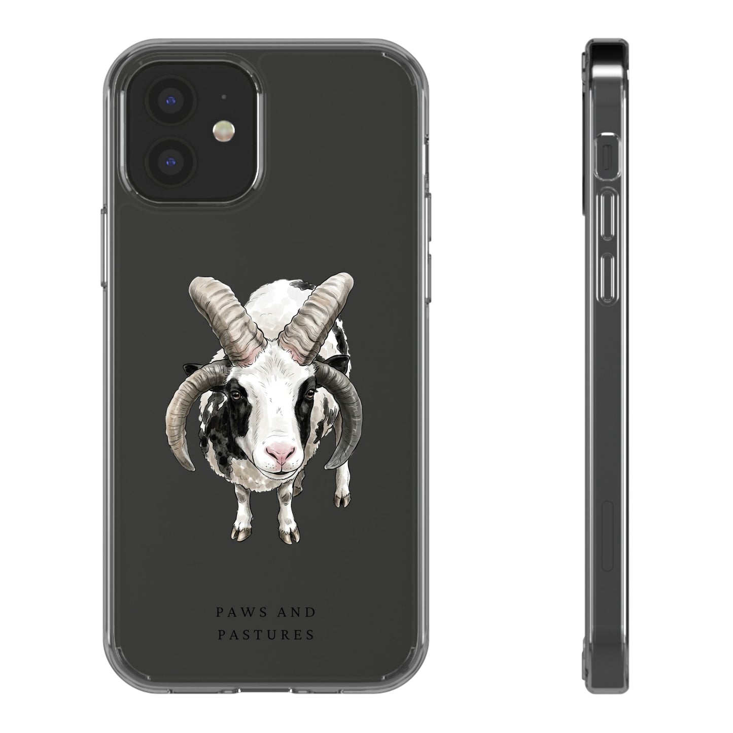 Jacob Sheep Clear Phone Case — Cute Goat Illustration Clear Case for Sheep Lovers