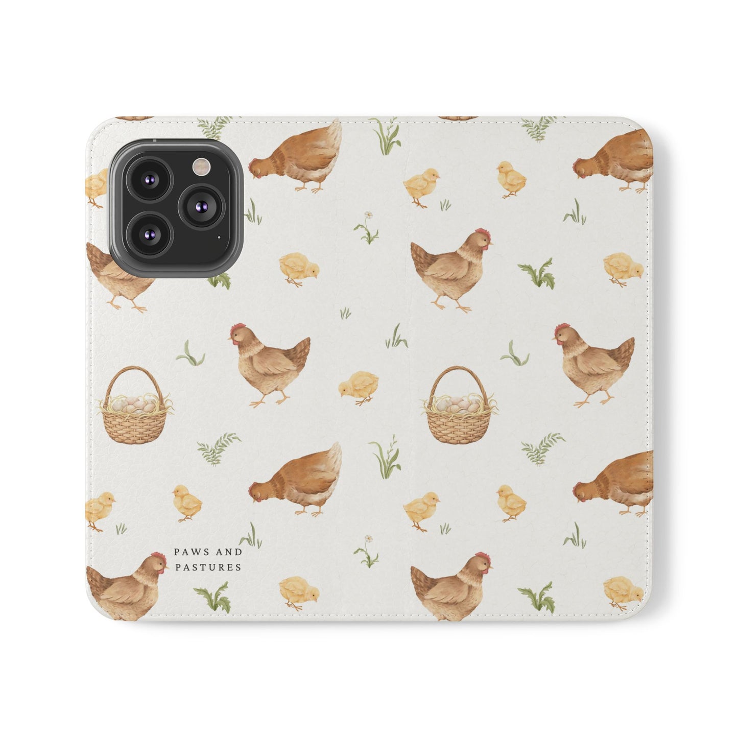 Flip Case – Watercolor Chickens & Baskets Phone Wallet Case