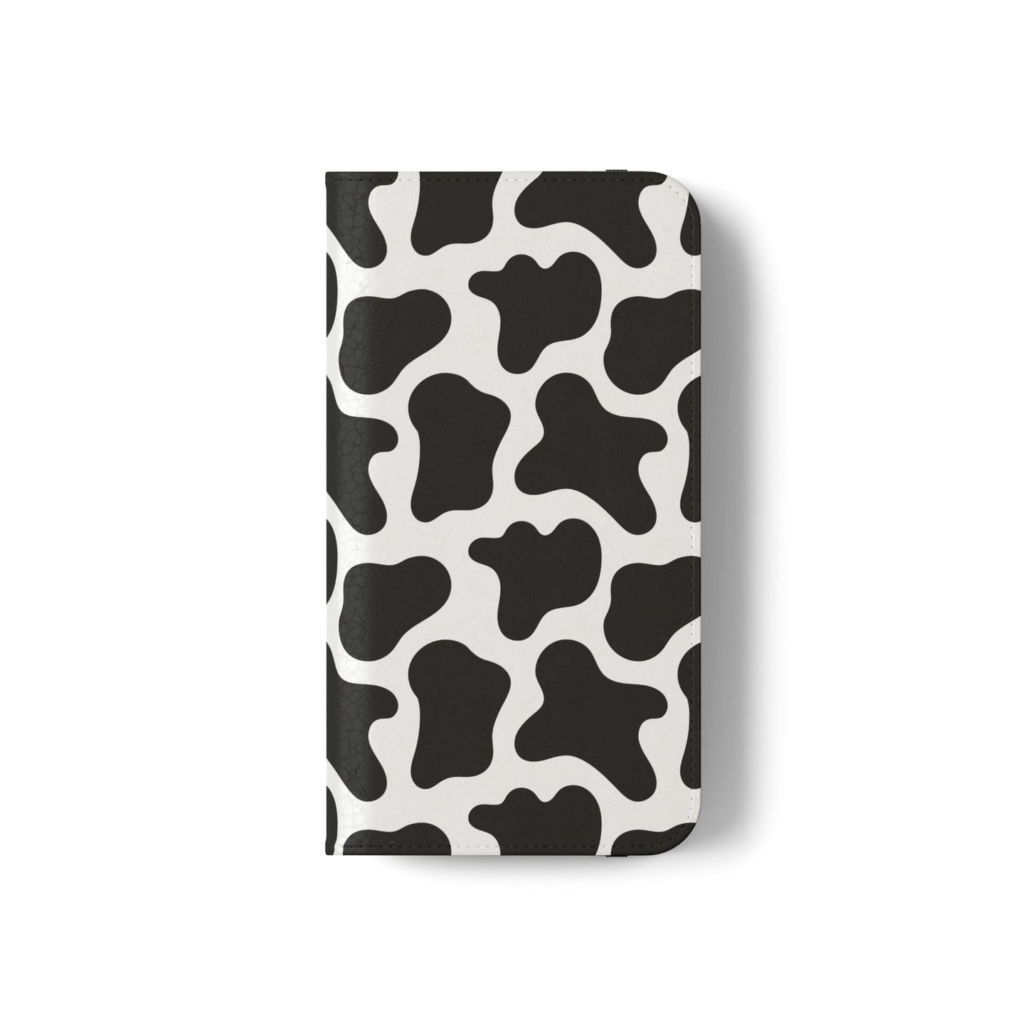 Cow Print Flip Phone Case — Black & White Wallet Flip Case