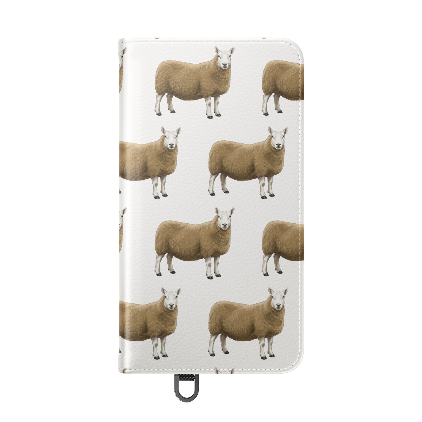 Cheviot Sheep Pattern Flip Phone Case – Cute Pastoral Wallet Cover with Card Slots