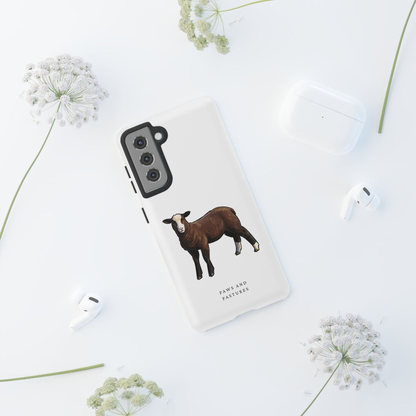 Zwartble Phone Case — Brown Sheep Illustration "Paws and Pastures"