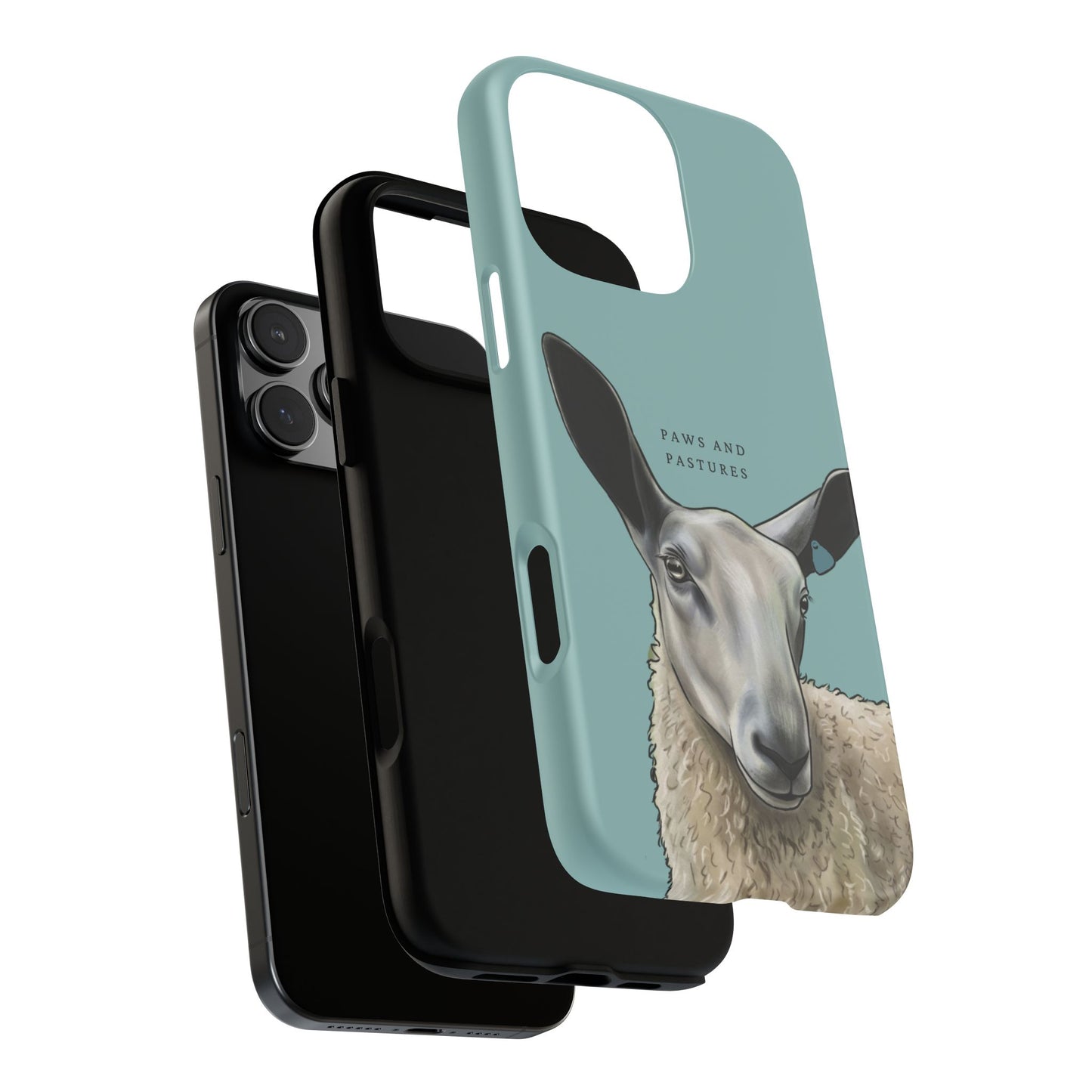 Blue Faced Leicester Sheep Portrait Phone Case – Paws and Pastures Protective Hard Case