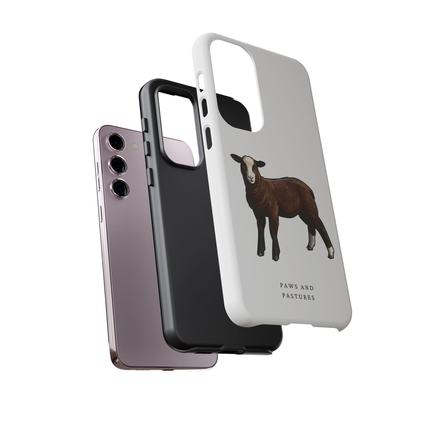 Zwartble Phone Case — Brown Sheep Illustration "Paws and Pastures"