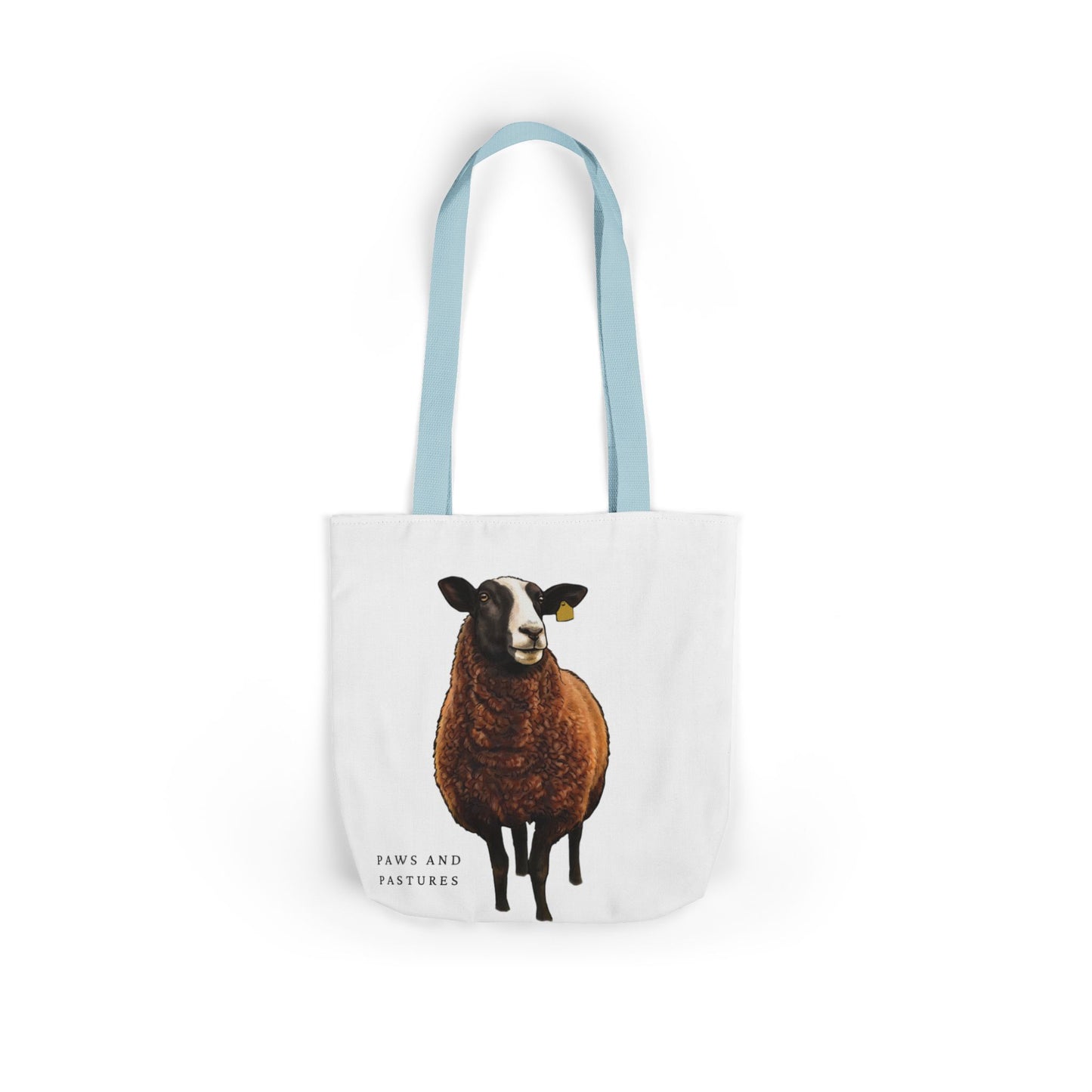 Zwartble Sheep Illustration Tote Bag — Cute Brown Sheep Canvas Shopping Tote