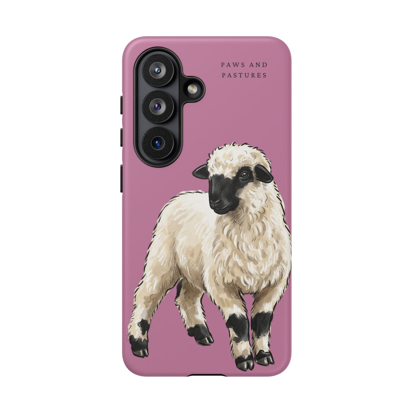 Pink Valais Blacknose Sheep Phone Case – 'Paws and Pastures' Cute Lamb Protective iPhone Cover