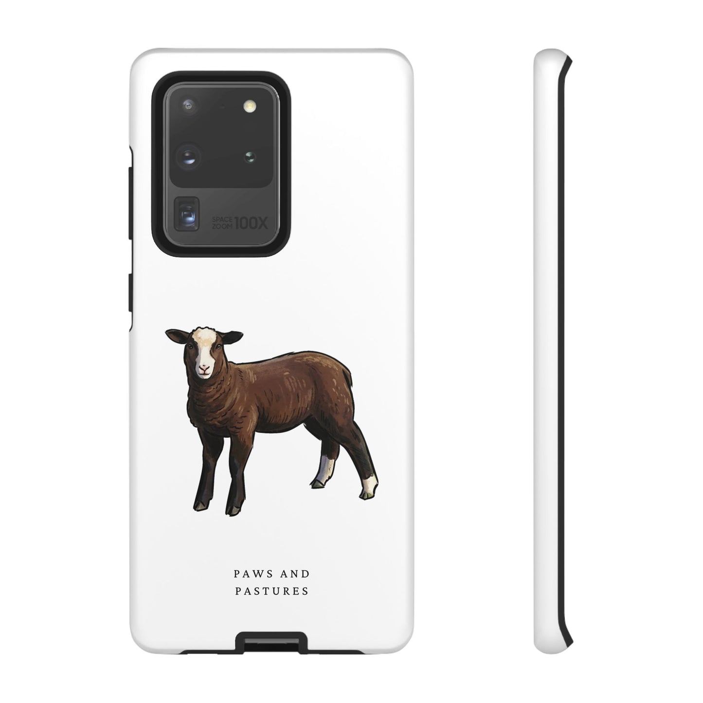 Zwartble Phone Case — Brown Sheep Illustration "Paws and Pastures"