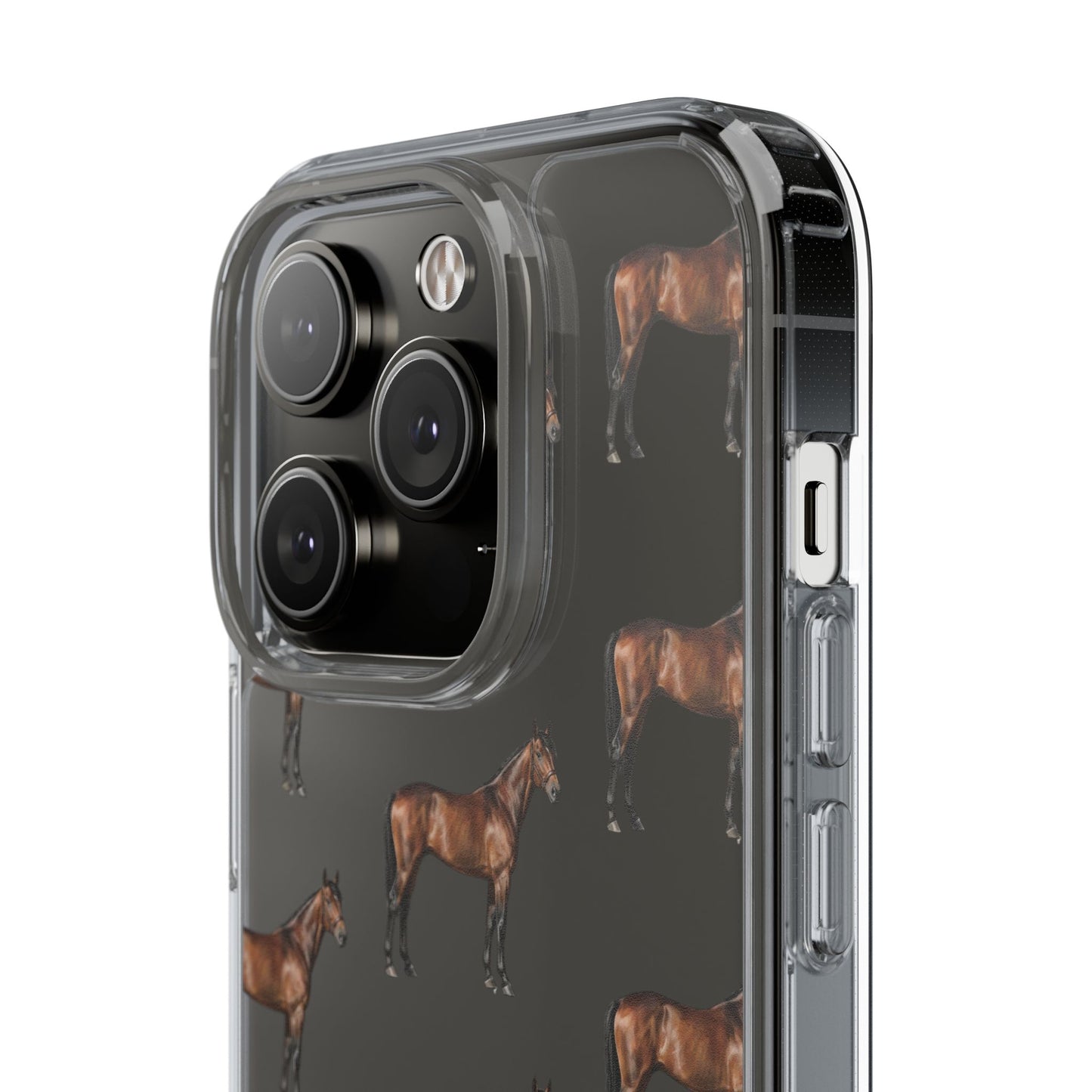 Horse Pattern Clear iPhone Case