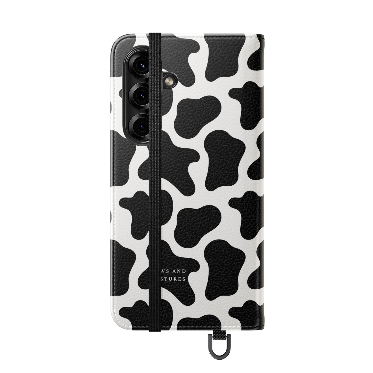 Cow Print Flip Phone Case — Black & White Wallet Flip Case