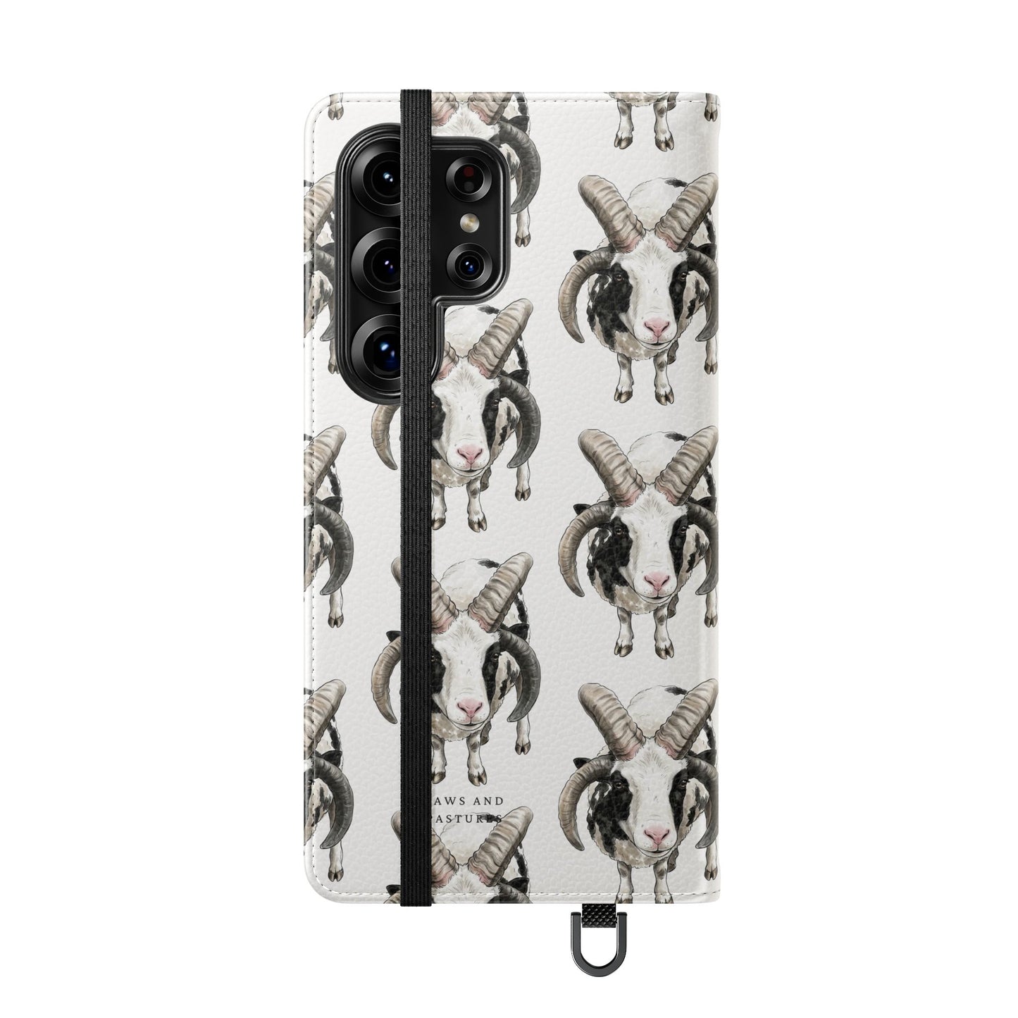 Jacob Sheep Pattern Flip Phone Case — Cute Farm Animal Wallet Cover
