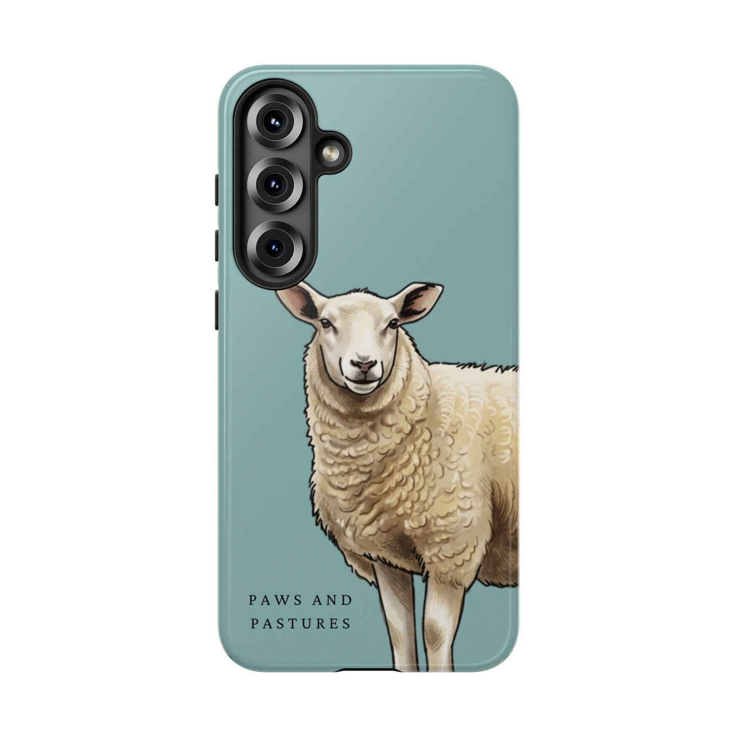 Teal Sheep Illustration Tough Phone Case