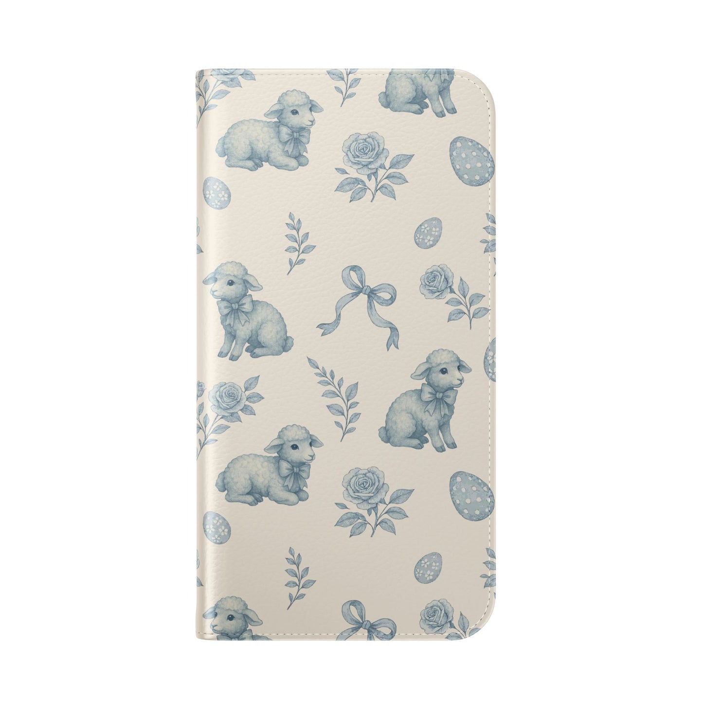 Flip Case — Pastel Blue Easter Lamb Pattern Phone Wallet