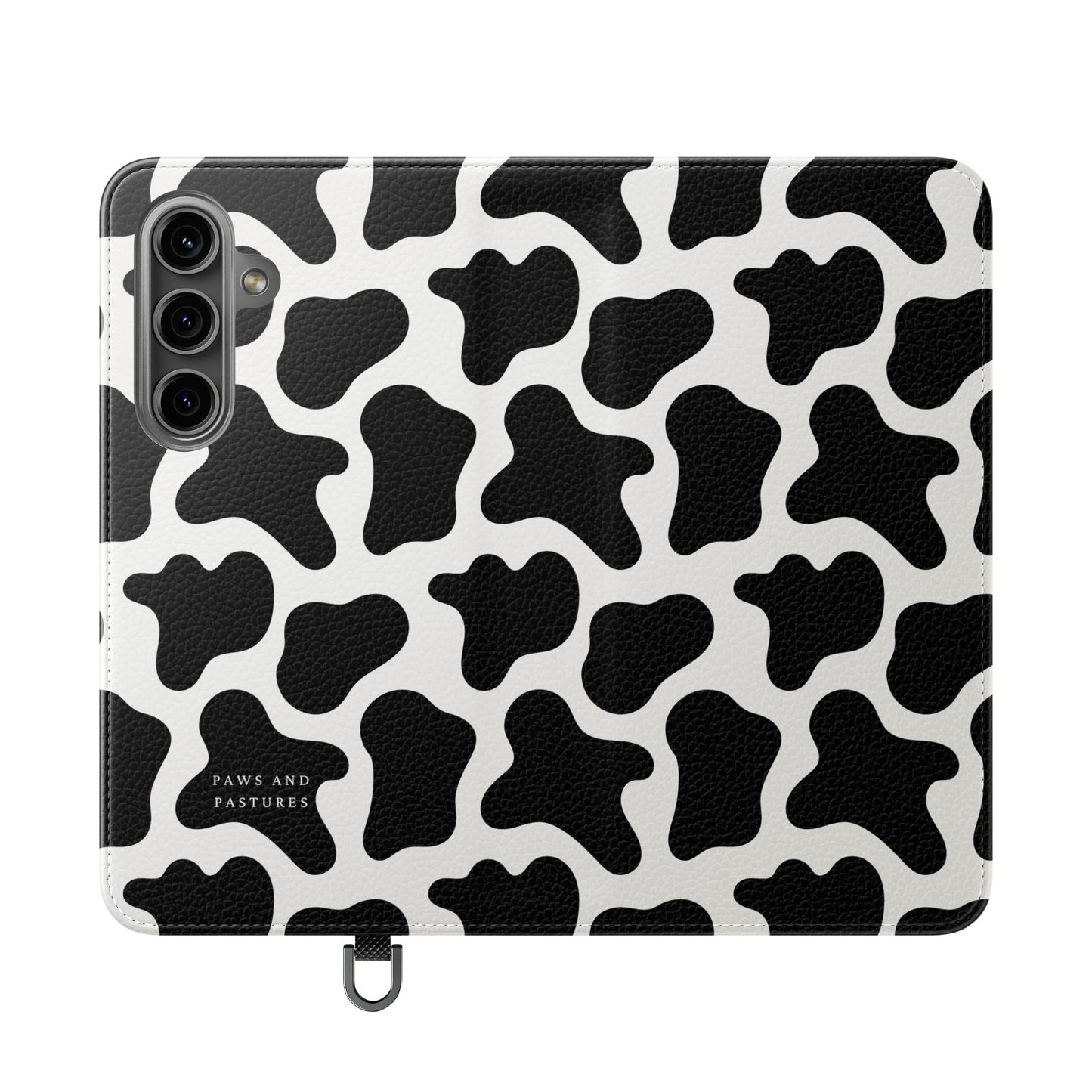 Cow Print Flip Phone Case — Black & White Wallet Flip Case