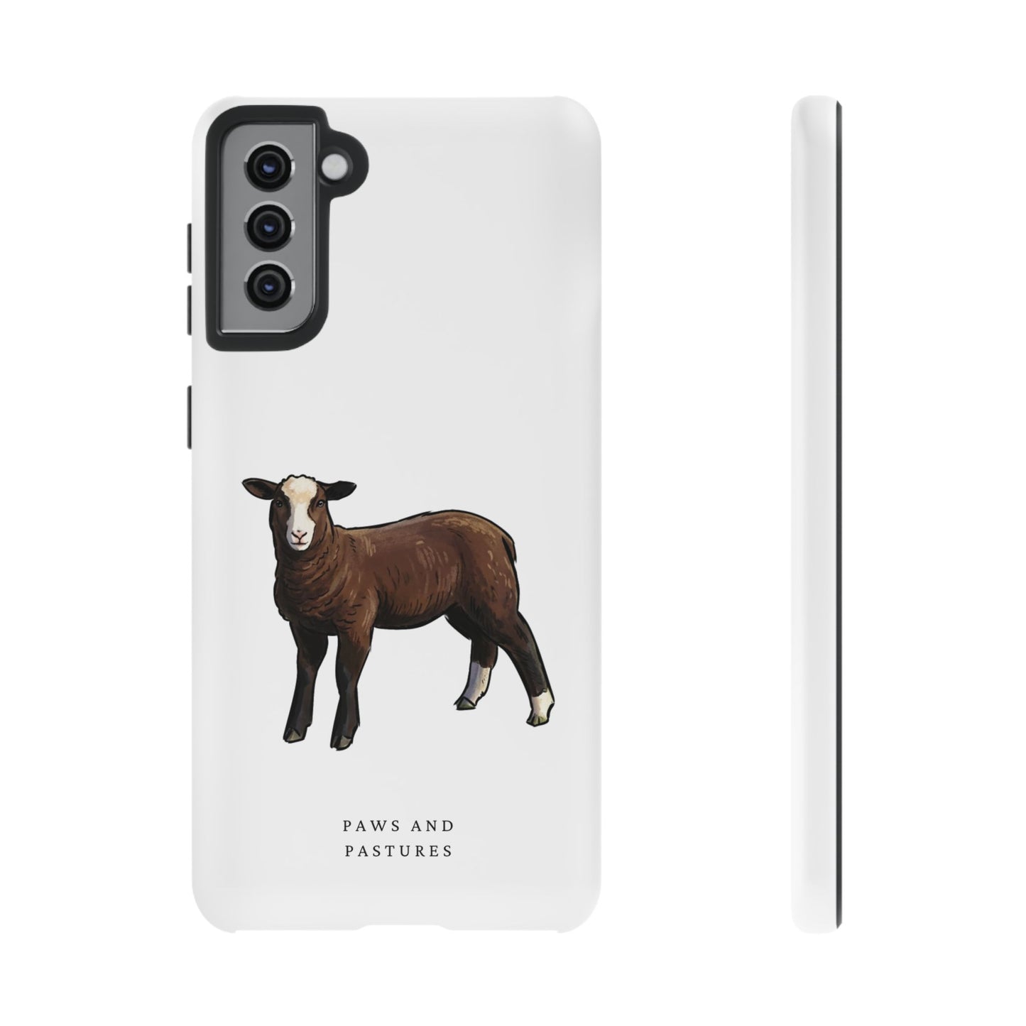 Zwartble Phone Case — Brown Sheep Illustration "Paws and Pastures"