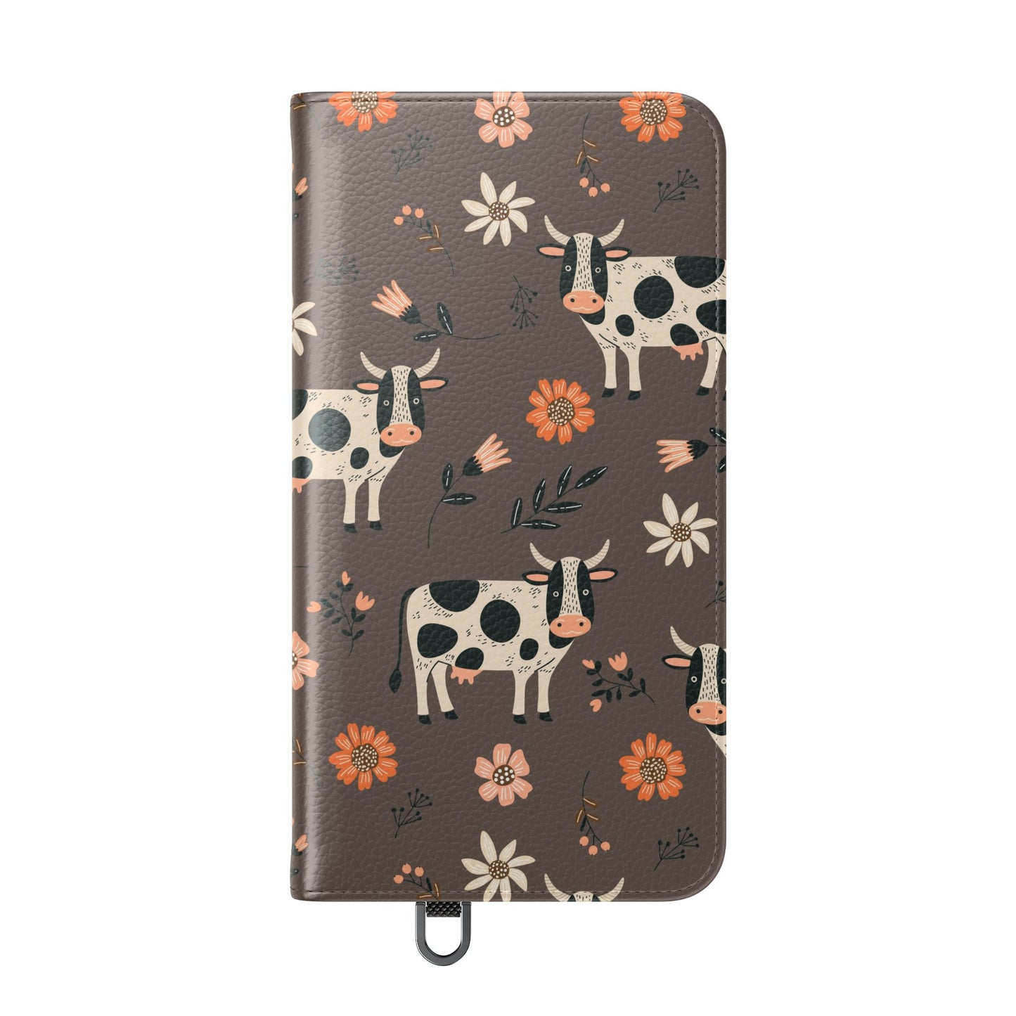 Cow Floral Flip Phone Case – Folklore Farm Pattern Wallet Case