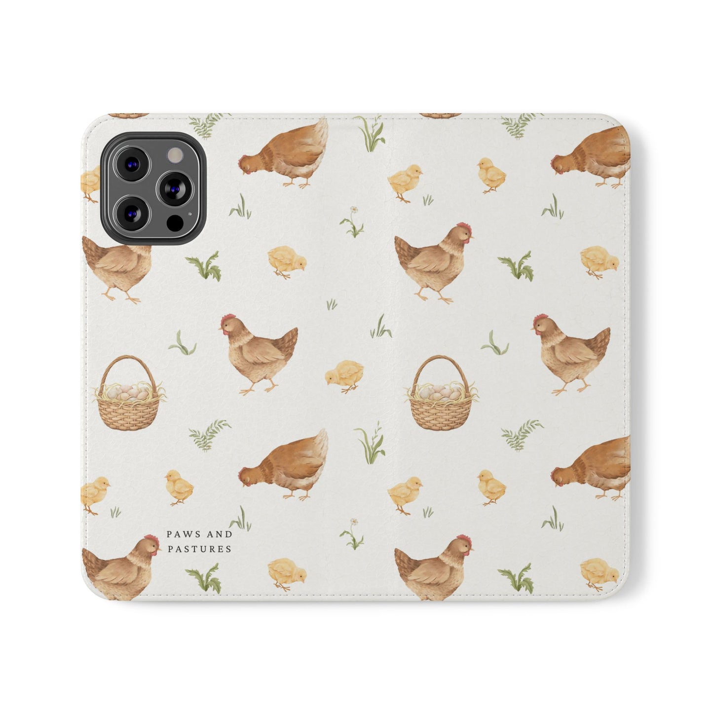 Flip Case – Watercolor Chickens & Baskets Phone Wallet Case