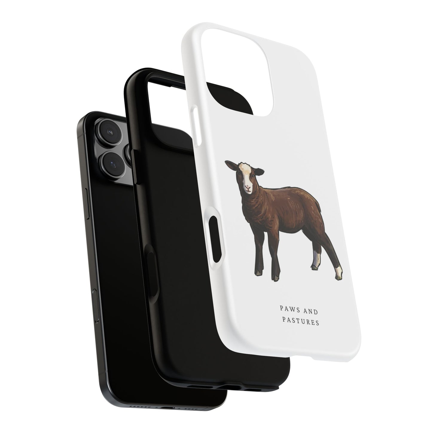 Zwartble Phone Case — Brown Sheep Illustration "Paws and Pastures"